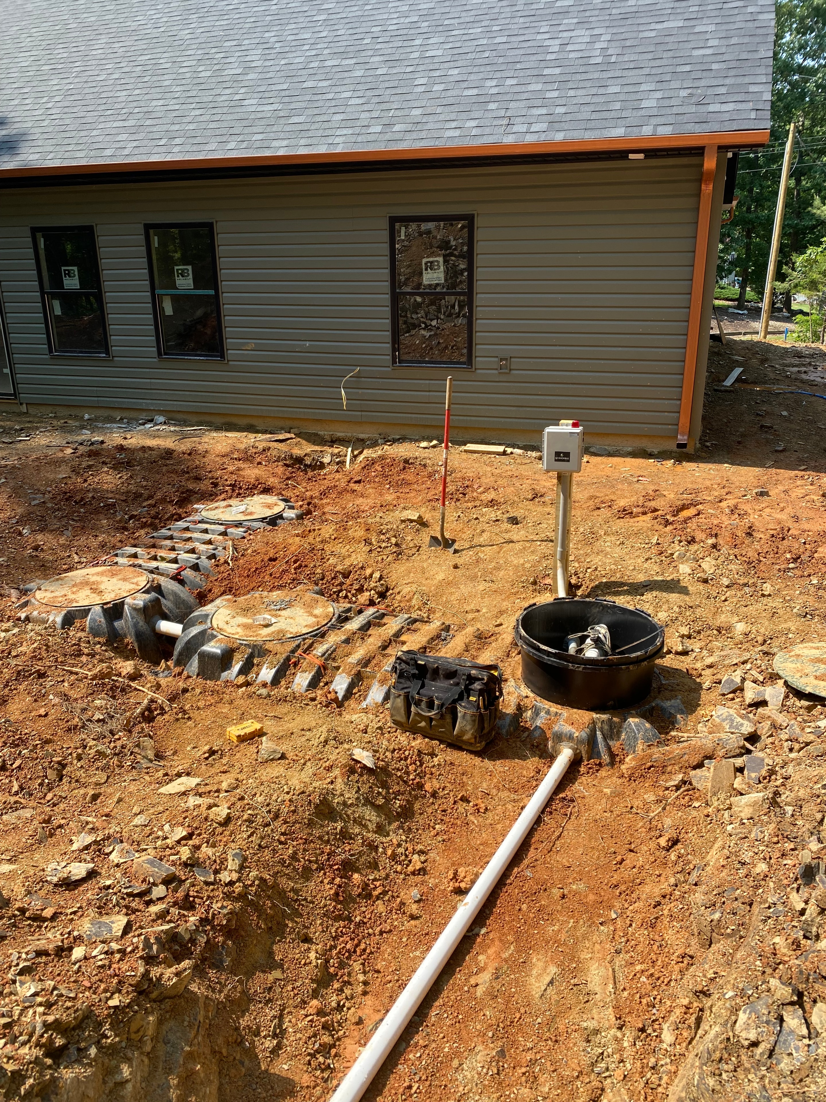 Septic lines at new construction site